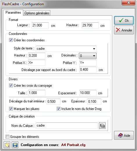 Configuration des carroyages