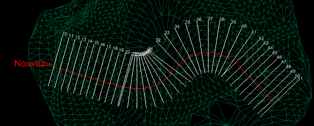 Horizontal alignment, profile stations.