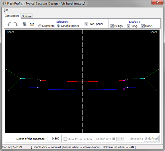 Creation of a typical cross section 